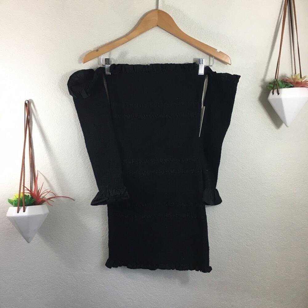 NWT Capulet Clara black smocked poplin mini dress
